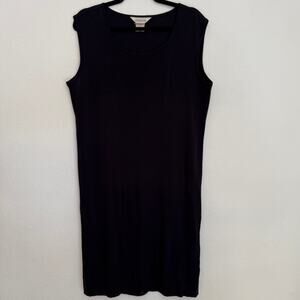 Misook Sz XL Sleeveless Knit Tank Dress Navy Blue